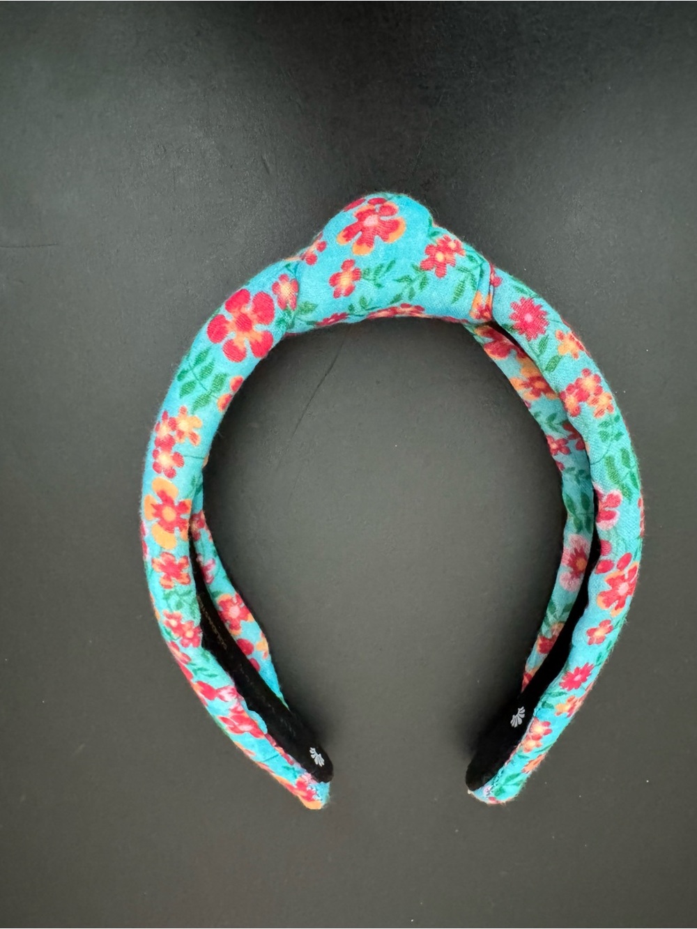 Lele Sandoughi SOLID & STRIPED Floral Turquoise and Coral Headband